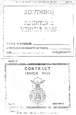 Temporary Vehicle Pass  & Contract Vehicle Pass